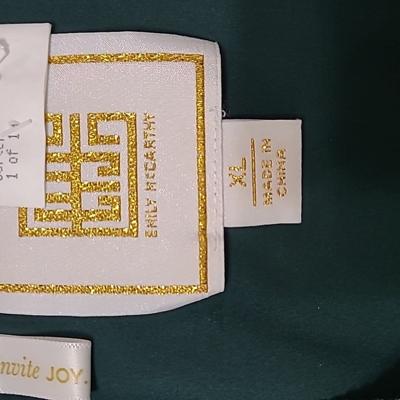 Emily McCarthy Green Blouse with Velvet Trim & Ruffled Sleeves size XL - Picture 4 of 8